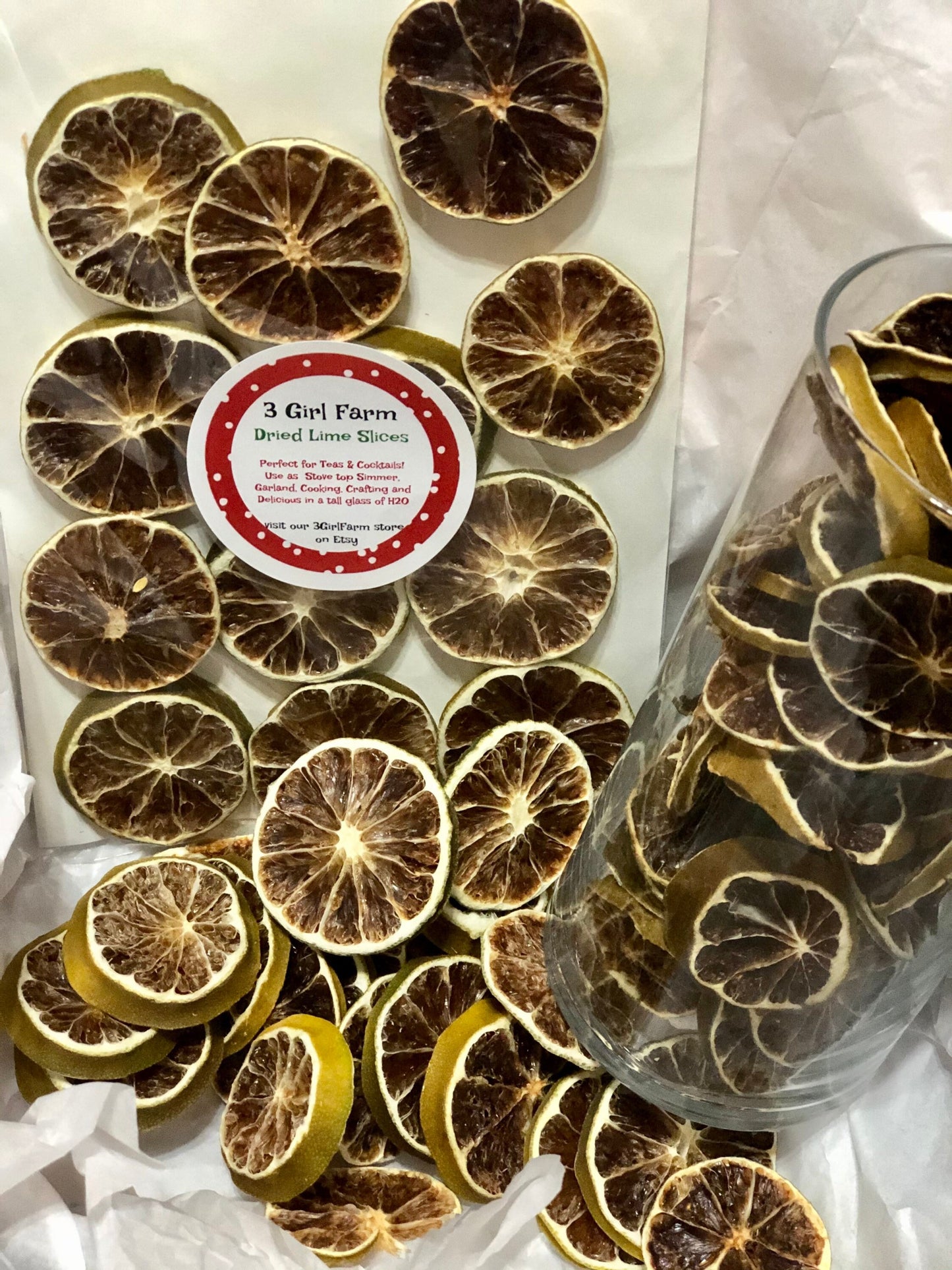 Dehydrated Dried Lime Slices Cocktail Garnish Fun Gin Tea Infusion Crafting Aromatic Scents Holiday Gifts Vacation Labor Day Bar Mixology