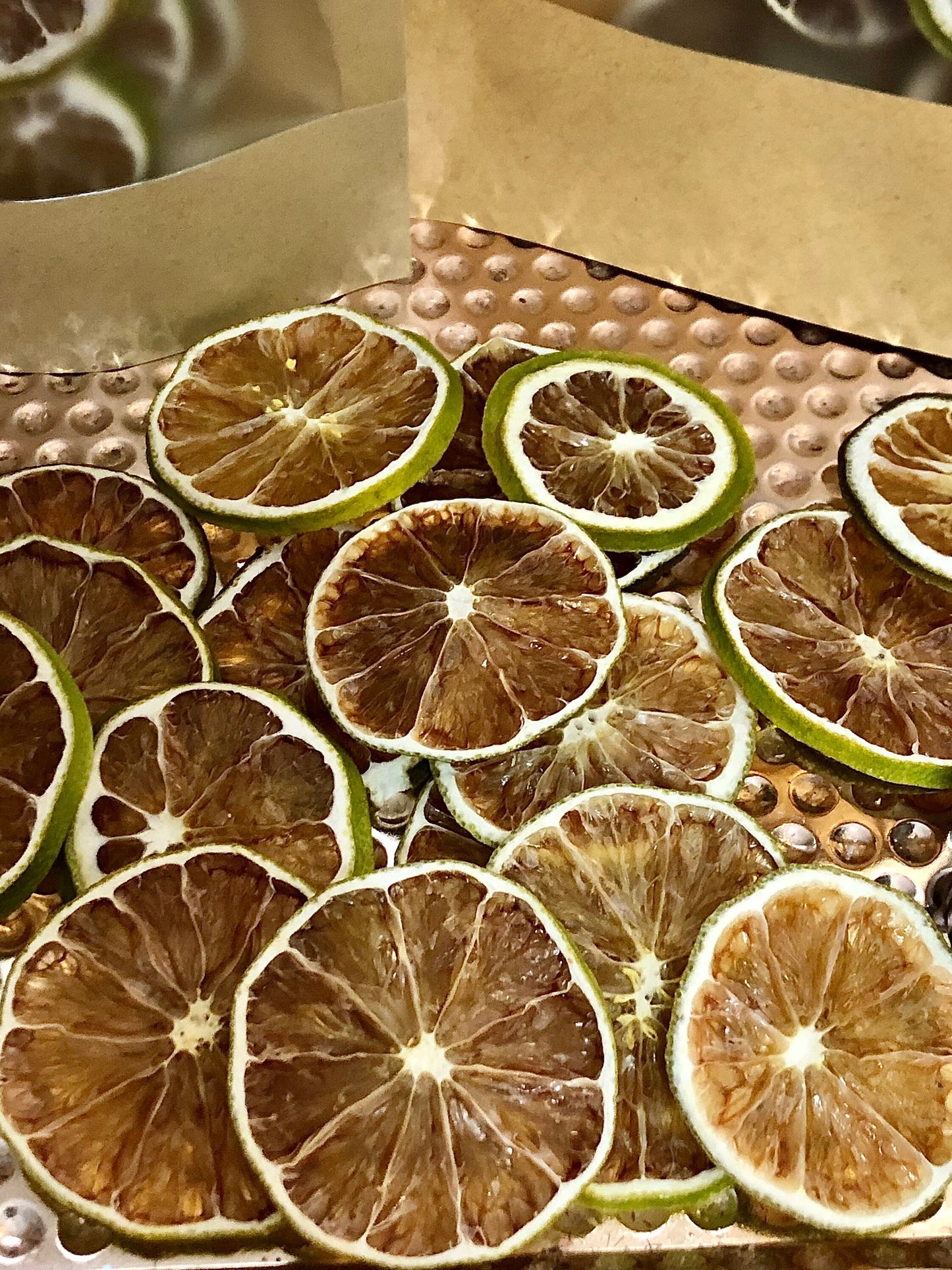 Dehydrated Dried Lime Slices Cocktail Garnish Fun Gin Tea Infusion Crafting Aromatic Scents Holiday Gifts Vacation Labor Day Bar Mixology